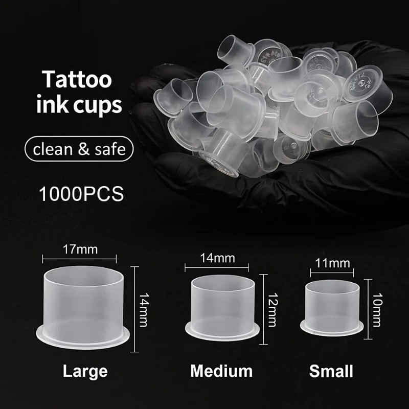 Calligraphy Ink Bottle - 100Pcs Plastic Tattoo Ink Cups Caps