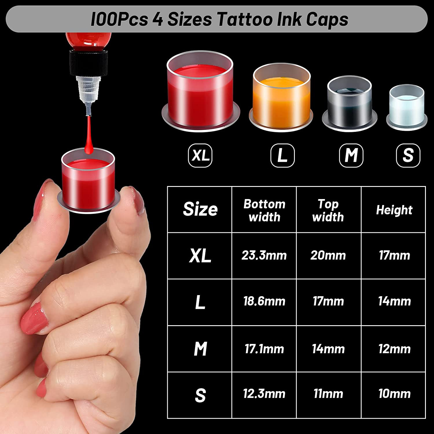 100pcs Disposable Tattoo Ink C - Calligraphy Ink Bottle recension och pris