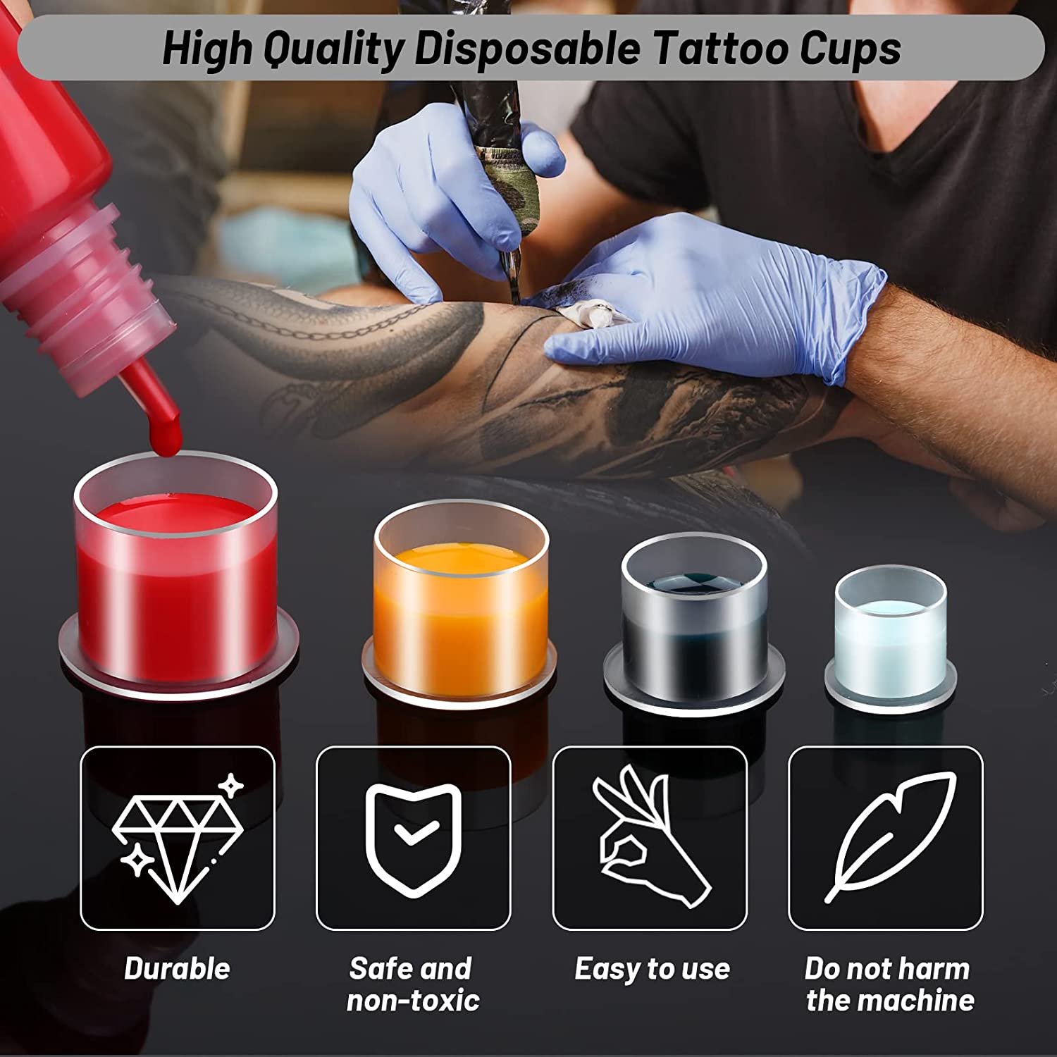 100pcs Disposable Tattoo Ink C - Calligraphy Ink Bottle recension och pris