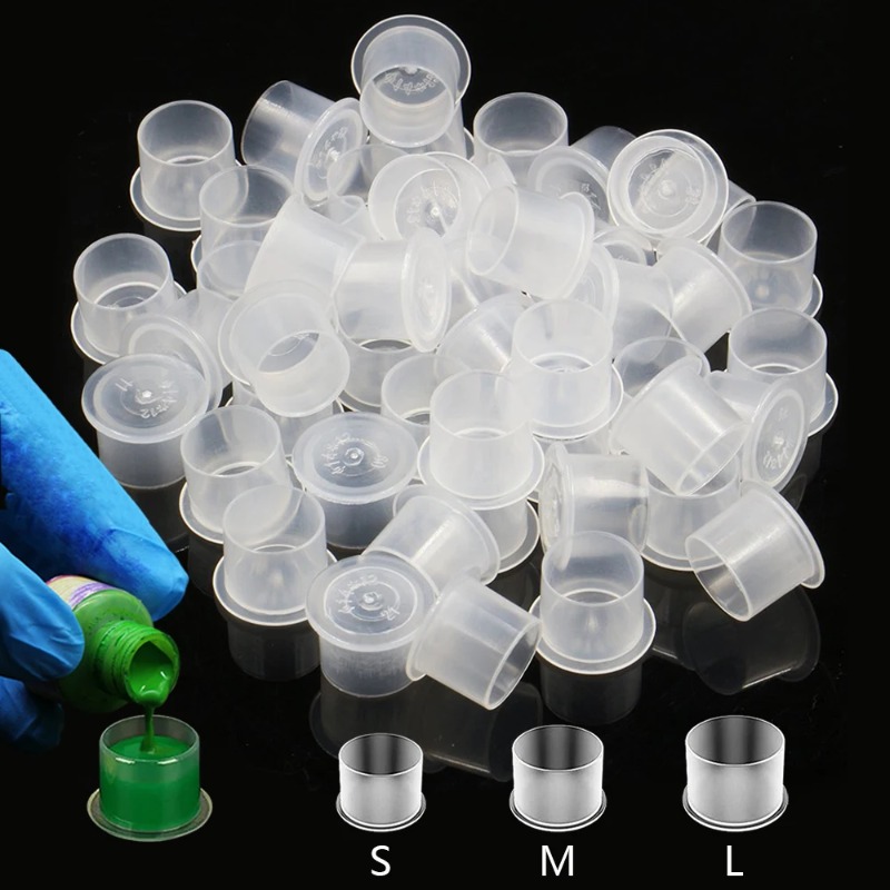 100Pcs Plastic Tattoo Ink Cups - Calligraphy Ink Bottle recension och pris