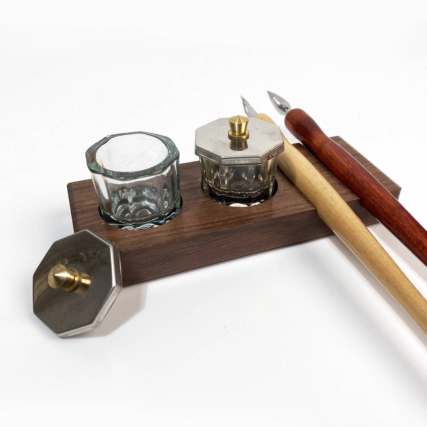 Ink Base Pen Rest Wooden Stand - Calligraphy Ink Bottle recension och pris