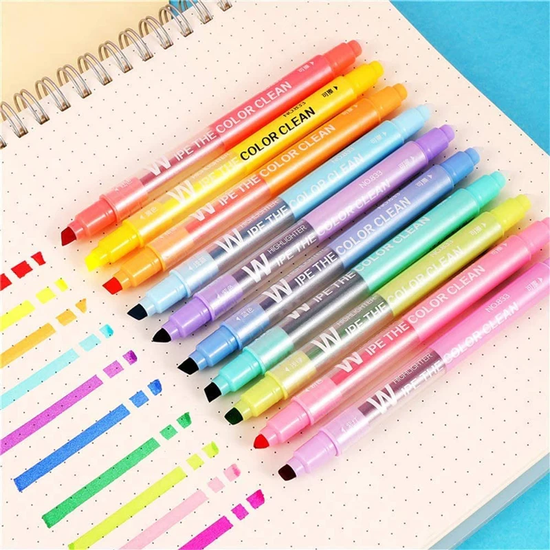 10 Colors Erasable Highlighter - Highlighter Set Pastel recension och pris