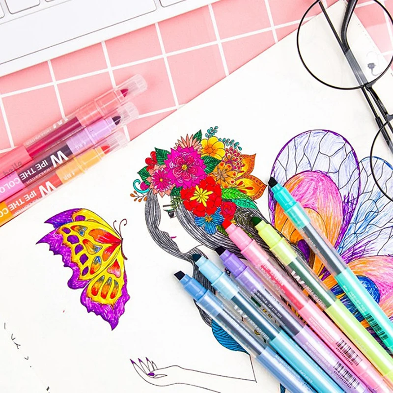 10 Colors Erasable Highlighter - Highlighter Set Pastel recension och pris
