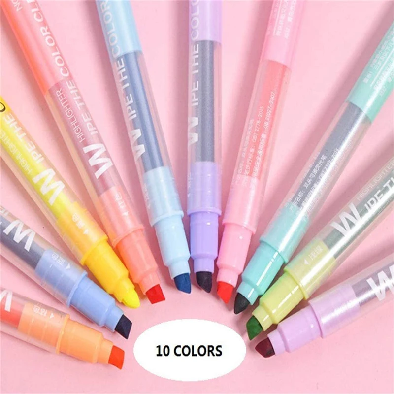 10 Colors Erasable Highlighter - Highlighter Set Pastel recension och pris
